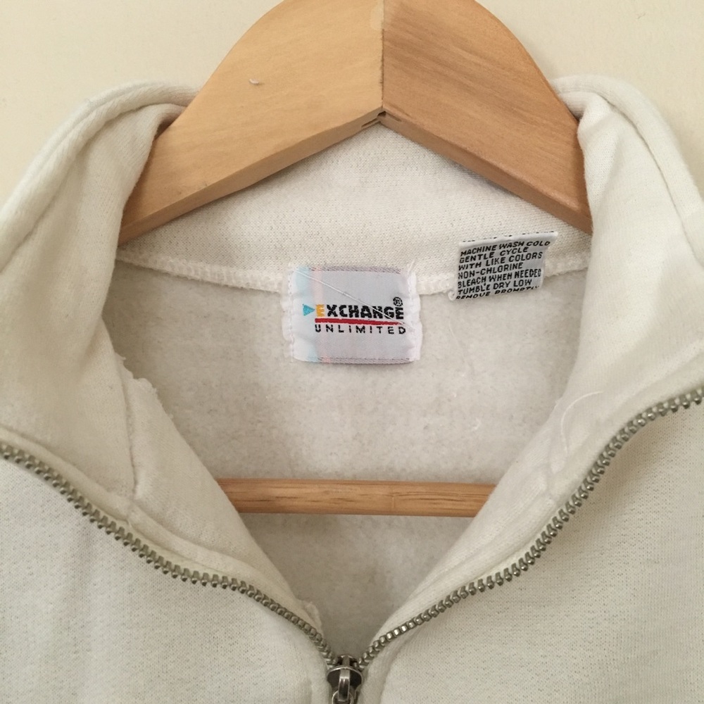 Vintage embroidered quarter zip sweatshirt XS/S - Picture 3 of 4